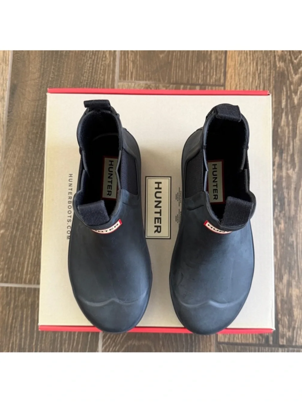 Hunter Kids Black Original Chelsea Waterproof Rain Boots—13C